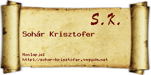 Sohár Krisztofer névjegykártya
