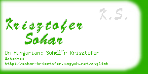 krisztofer sohar business card